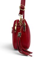 Włoska mała torebka damska skórzana listonoszka crossbody czerwona