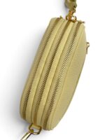 Listonoszka damska skórzana  na ramię crossbody włoska jasnożółta