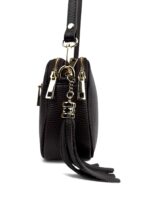 Włoska mała torebka damska skórzana listonoszka crossbody ciemny  brąz