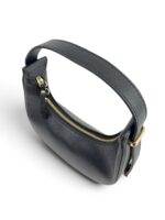Elegancka torebka damska rogal hobo skóra włoska czarna