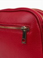 Włoska mała torebka damska skórzana listonoszka crossbody czerwona