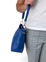 Torebka damska skórzana Hobo listonoszka LADUELLA włoska niebieska chabrowa - obrazek 12