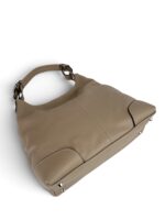 Torebka damska skórzana hobo worek na ramię włoska LADUELLA cappuccino - obrazek 7