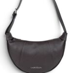 Torebka damska skórzana hobo Made in Italy LADUELLA brązowa ciemny brąz
