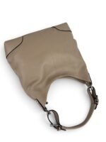 Torebka damska skórzana hobo worek na ramię włoska LADUELLA cappuccino - obrazek 5