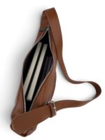 Torebka damska skórzana hobo Made in Italy LADUELLA brązowa koniakowa - obrazek 8