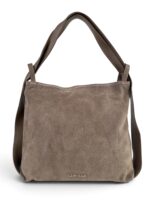 Torebka damska 2w1 plecak z zamszu naturalnego LADUELLA beżowa taupe