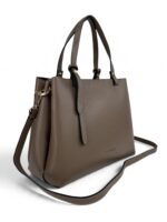 Torebka damska kuferek ze skóry naturalnej LADUELLA Made in Italy taupe - obrazek 6