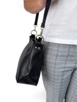 Torebka damska skórzana Hobo listonoszka LADUELLA Made in Italy czarna - obrazek 12