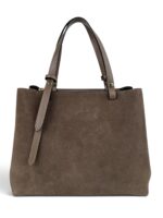 Torebka damska skórzana kuferek zamszowa Made in ItalyLADUELLA beżowa taupe - obrazek 2