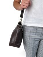 Torebka damska skórzana Hobo listonoszka LADUELLA Włochy ciemny brąz - obrazek 12