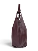 Skórzana torebka damska hobo na ramięi do ręki LADUELLA bordowa - obrazek 3