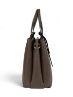 Torebka damska kuferek ze skóry naturalnej LADUELLA Made in Italy taupe - obrazek 3