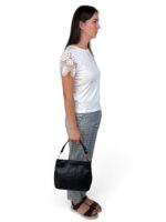 Torebka damska skórzana Hobo listonoszka LADUELLA Made in Italy czarna - obrazek 7