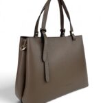 Torebka damska kuferek ze skóry naturalnej LADUELLA Made in Italy taupe