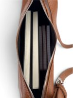 Torebka damska skórzana hobo Made in Italy LADUELLA brązowa koniakowa - obrazek 9