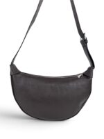 Torebka damska skórzana hobo Made in Italy LADUELLA brązowa ciemny brąz - obrazek 3