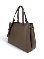 Torebka damska kuferek ze skóry naturalnej LADUELLA Made in Italy taupe - obrazek 4