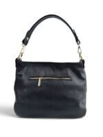 Torebka damska skórzana Hobo listonoszka LADUELLA Made in Italy czarna - obrazek 4