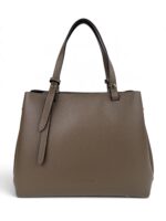 Torebka damska kuferek ze skóry naturalnej LADUELLA Made in Italy taupe - obrazek 2
