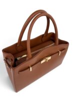 Torebka damska skórzana kuferek Made in Italy LADUELLA brązowa koniakowa - obrazek 5