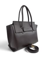 Torebka damska skórzana klasyczna A4 włoska LADUELLA brązowa ciemny brąz - obrazek 5