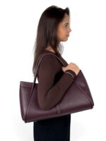 Torebka damska ze skóry naturalnej A4 elegancka włoska LADUELLA bordowa - obrazek 11