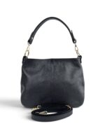 Torebka damska skórzana Hobo listonoszka LADUELLA Made in Italy czarna - obrazek 5