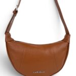 Torebka damska skórzana hobo Made in Italy LADUELLA brązowa koniakowa