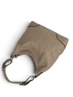 Torebka damska skórzana hobo worek na ramię włoska LADUELLA cappuccino - obrazek 6