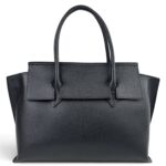 Torebka damska skórzana A4 klasyczna kuferek LADUELLA Made in Italy czarna
