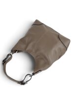 Torebka damska skórzana hobo worek na ramię włoska LADUELLA beżowa taupe - obrazek 7