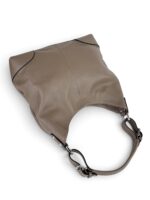 Torebka damska skórzana hobo worek na ramię włoska LADUELLA beżowa taupe - obrazek 6