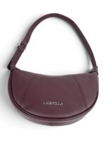 Torebka damska skórzana hobo na ramię półksiężyc LADUELLA bordowa - obrazek 8