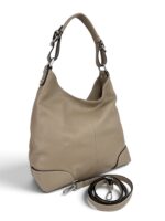 Torebka damska skórzana hobo worek na ramię włoska LADUELLA cappuccino - obrazek 8